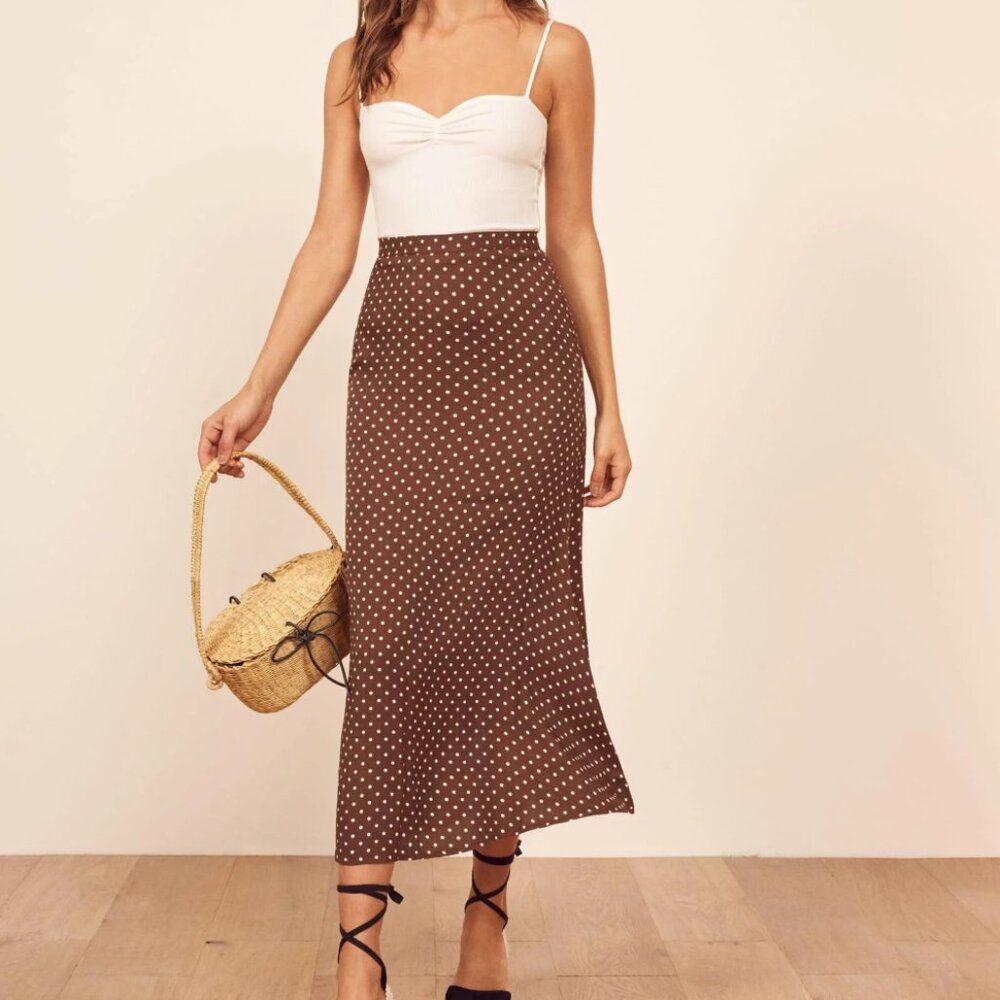 Reformation Bea Skirt in Cappuccino